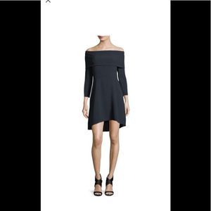 Theory Black Kensington off the shoulder dress in size 0. NWT!
